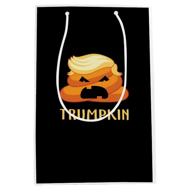Sac Cadeau Moyen Halloween amusant pour Trumpkin Poop (Devant)