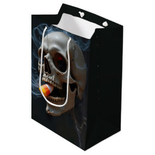 Sac Cadeau Moyen Halloween Anniversaire Crâne Fumer un bonbon Corn