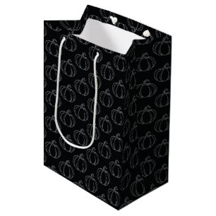 Sac Cadeau Moyen Halloween Citrouille en argent
