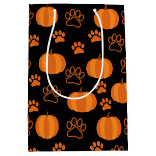 Sac Cadeau Moyen Halloween citrouille et Paws