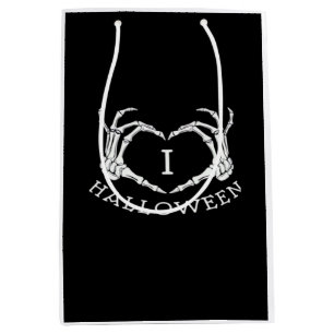 Sac Cadeau Moyen Halloween! Classique - Skeleton Hands Heart