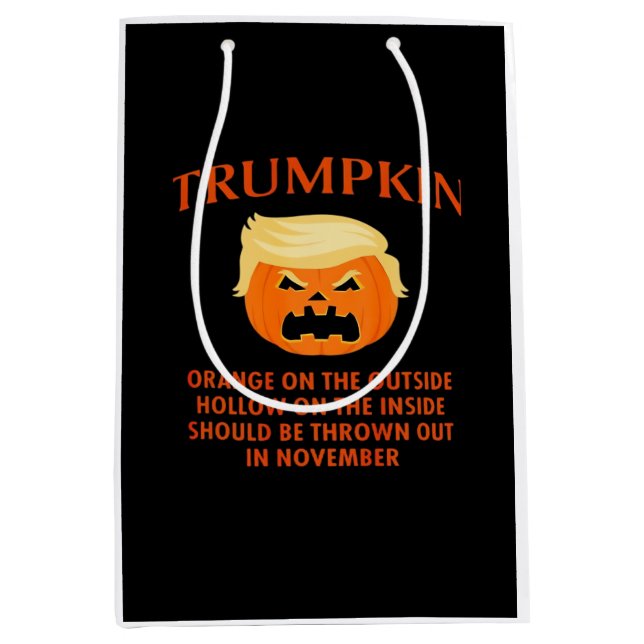Sac Cadeau Moyen Halloween drôle anti Trumpkin (Devant)