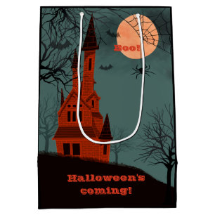 Sac Cadeau Moyen Halloween Haunted House Moon Éffrayant Amusement