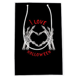 Sac Cadeau Moyen Halloween Skeletal Mains Coeur drôle Dire