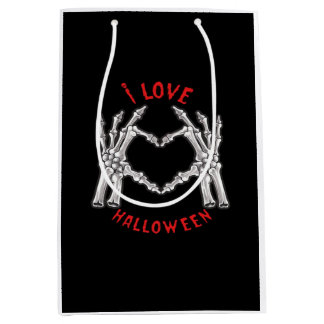 Sac Cadeau Moyen Halloween Skeletal Mains Coeur drôle Dire