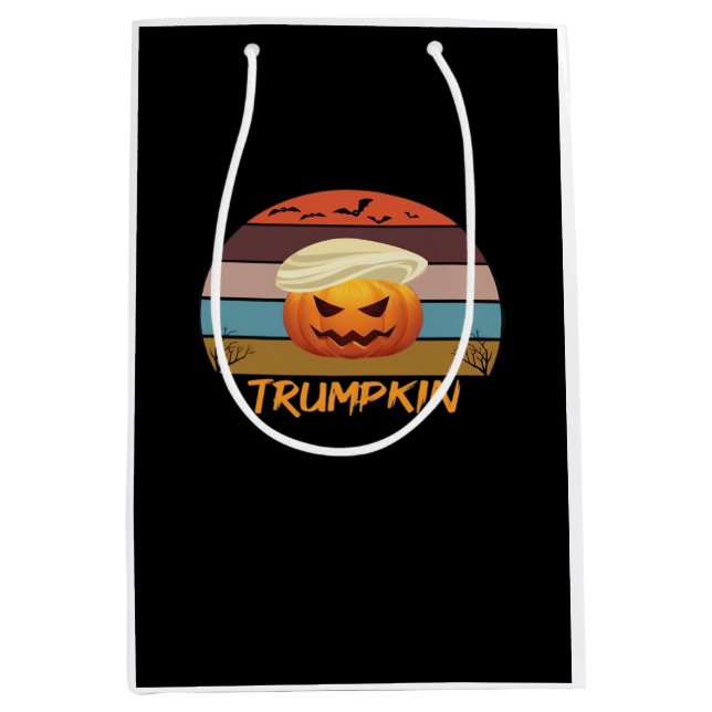 Sac Cadeau Moyen Halloween Trumpkin nous Vintage (Devant)
