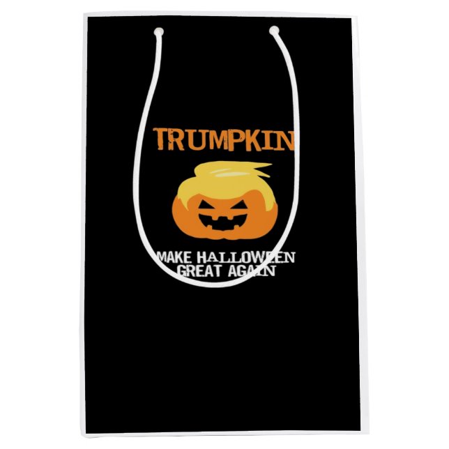 Sac Cadeau Moyen Halloween Trumpkin V3 (Devant)