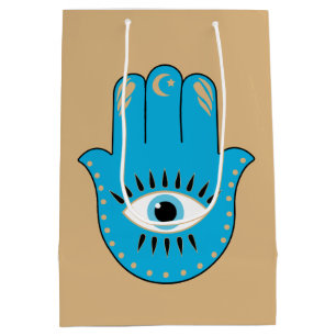 Sac Cadeau Moyen Hamsa main Grec mal Oeil bleu