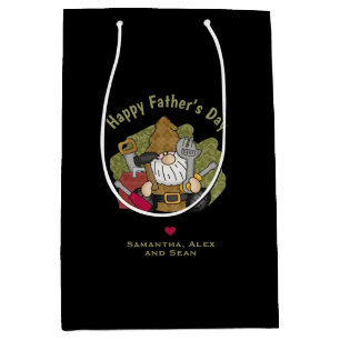 Sac Cadeau Moyen Handyman Garden Gnome customisé et personnalisé
