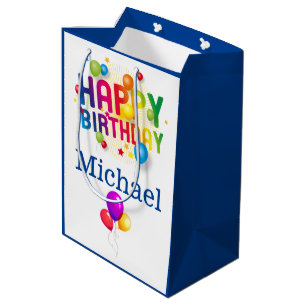 Sac Cadeau Moyen Happy Birthday Gift Bag Ajouter Destinataires Nom