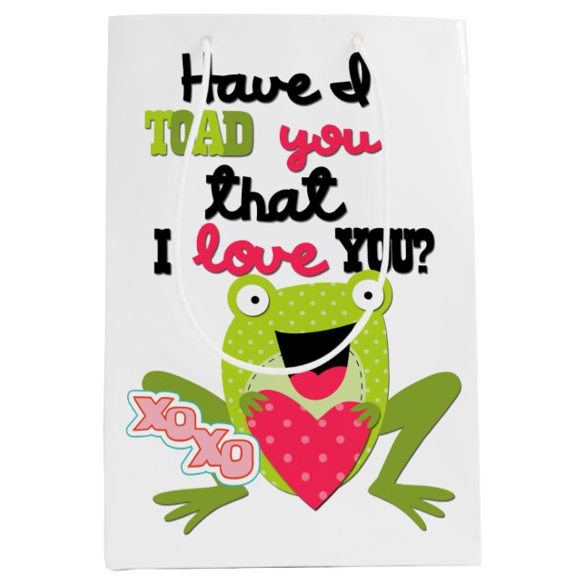 Sac Cadeau Moyen Happy Frog Valentine (Devant)
