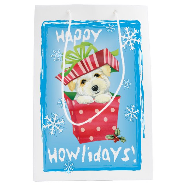 Sac Cadeau Moyen Happy Howlidays Coton (Devant)
