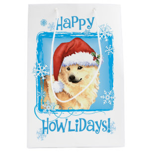 Sac Cadeau Moyen Happy Howlidays Norwegian Buhund