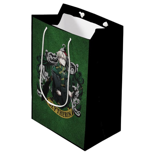 Sac Cadeau Moyen HARRY POTTER™ | Anime Draco Malfoy House Crest (Devant Angle)