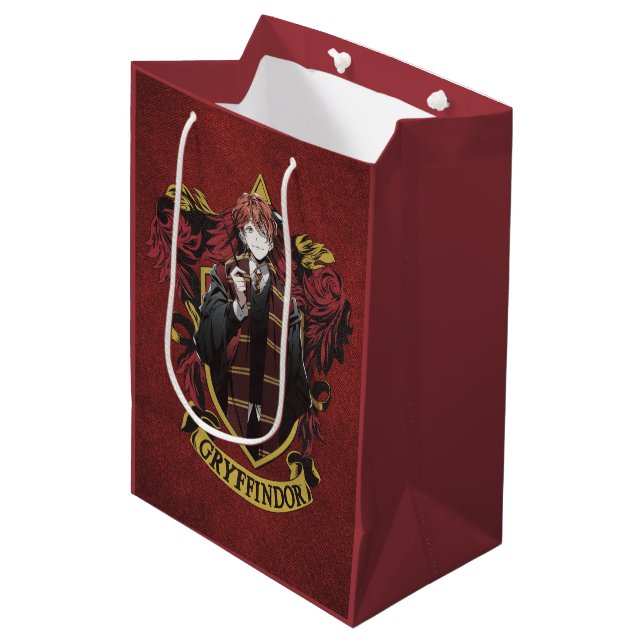 Sac Cadeau Moyen HARRY POTTER™ | Anime Ron Weasley House Crest (Devant Angle)