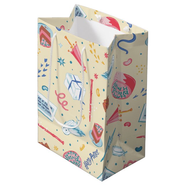 Sac Cadeau Moyen HARRY POTTER™ Motif de fête d'anniversaire (Devant Angle)
