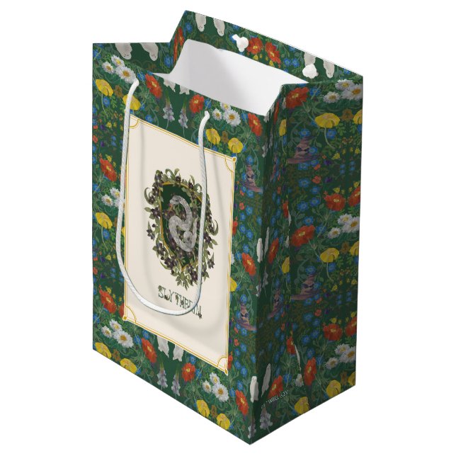 Sac Cadeau Moyen HARRY POTTER™ | SLYTHERIN™ Crest (Devant Angle)