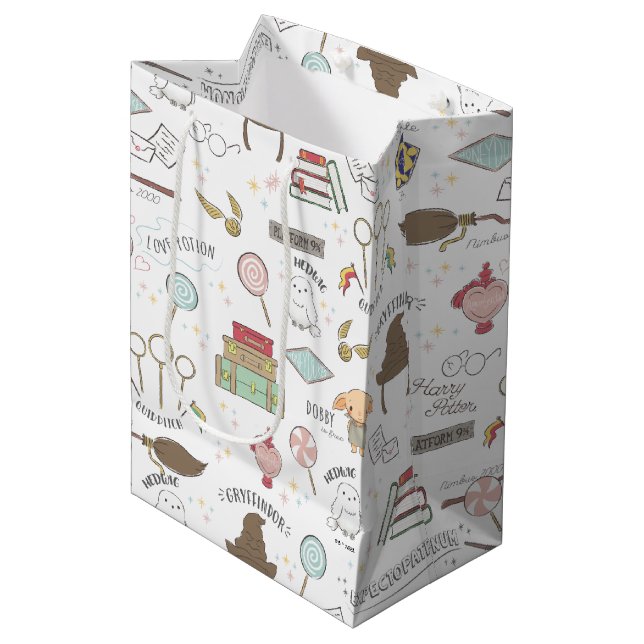 Sac Cadeau Moyen HARRY POTTER™ Tiny Magic Pattern (Devant Angle)