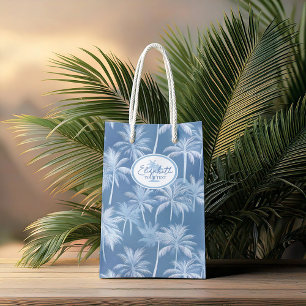 Sac Cadeau Moyen Hawaiian Palm Tree Silhouette Motif Blue ID1093