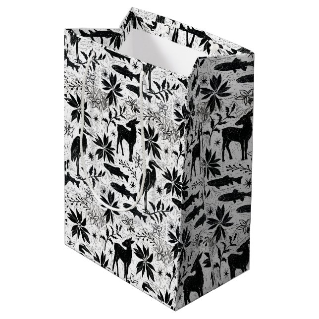 Sac Cadeau Moyen Héron de vacances et cerf (Dos Angle)