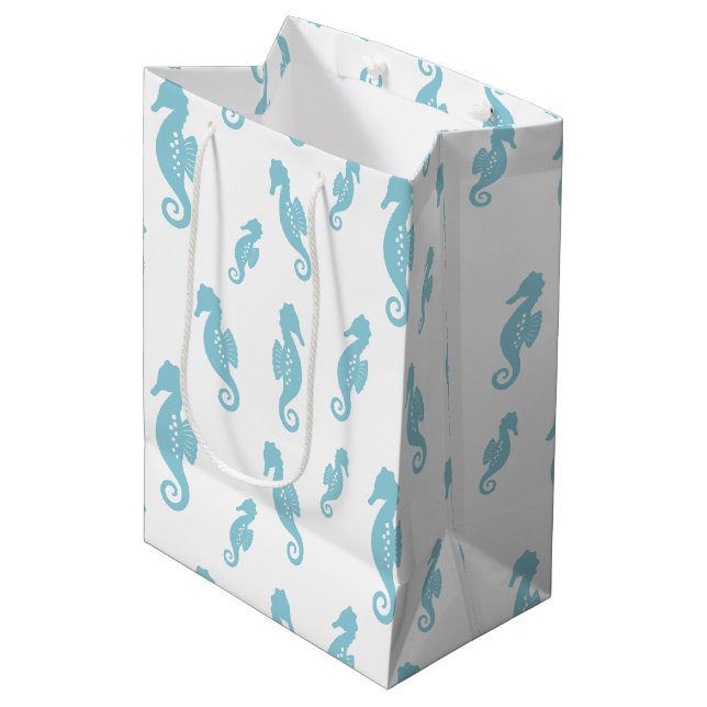 Sac Cadeau Moyen Hippocampe minimaliste Motif sans couture océan (1 (Devant Angle)