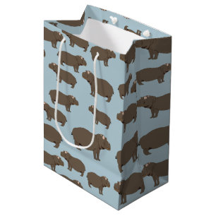 Sac Cadeau Moyen Hippopotame Hippo Motif