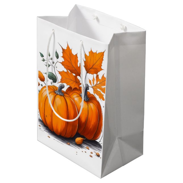Sac Cadeau Moyen Holiday Blessings Pumpkins Gift Bags (Dos Angle)
