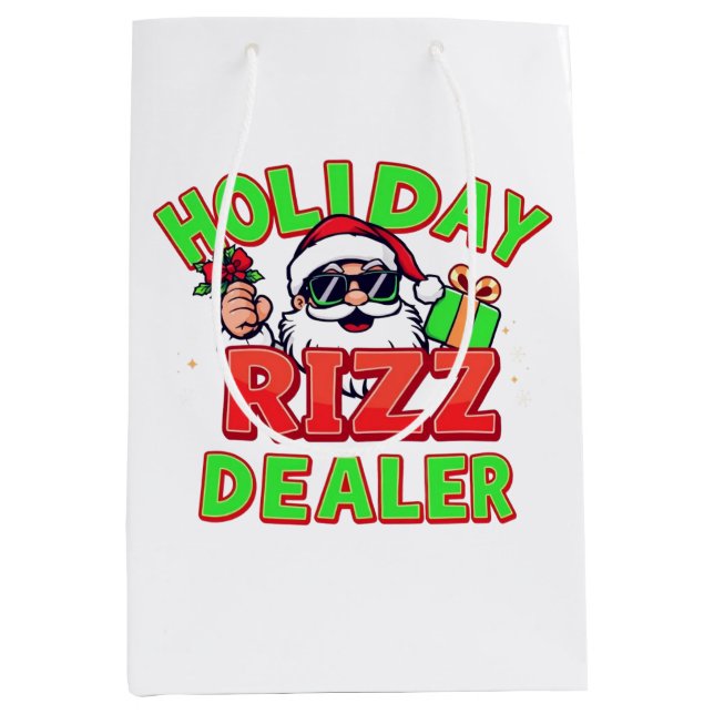 Sac Cadeau Moyen Holiday Rizz Dealer gen alpha meme Christmas (Devant)