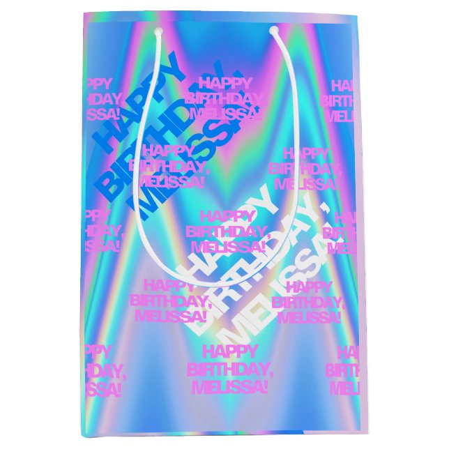 Sac Cadeau Moyen Hologramme Holographique Holographique Personnalis (Devant)