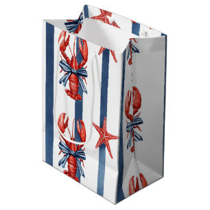 Sac Cadeau Moyen Homard Rouge Blanc Bleu Étoiles Patriotiques (2)