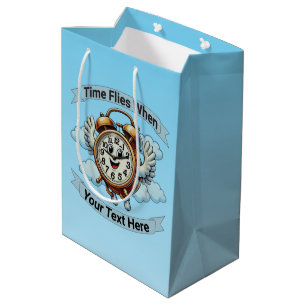 Sac Cadeau Moyen Horloge de vol personnalisable "Heures de vol quan