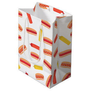 Sac Cadeau Moyen Hot Dog Fast Food Motif barbecue