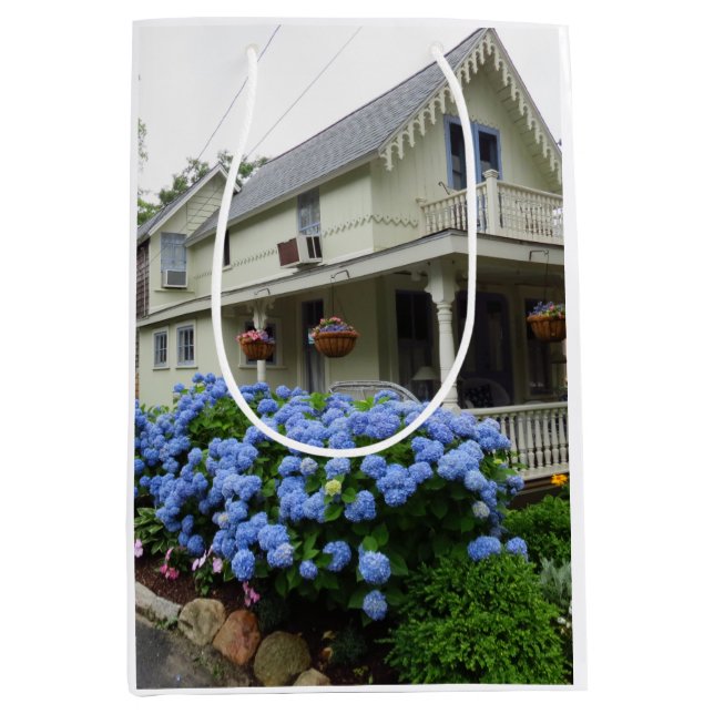 Sac Cadeau Moyen Hydrangeas au coin - Martha's Vineyard (Devant)