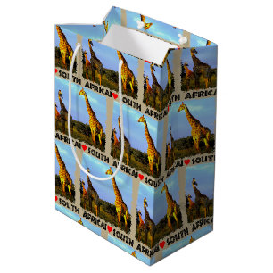 Sac Cadeau Moyen I Coeur Afrique du Sud Herd Giraffe