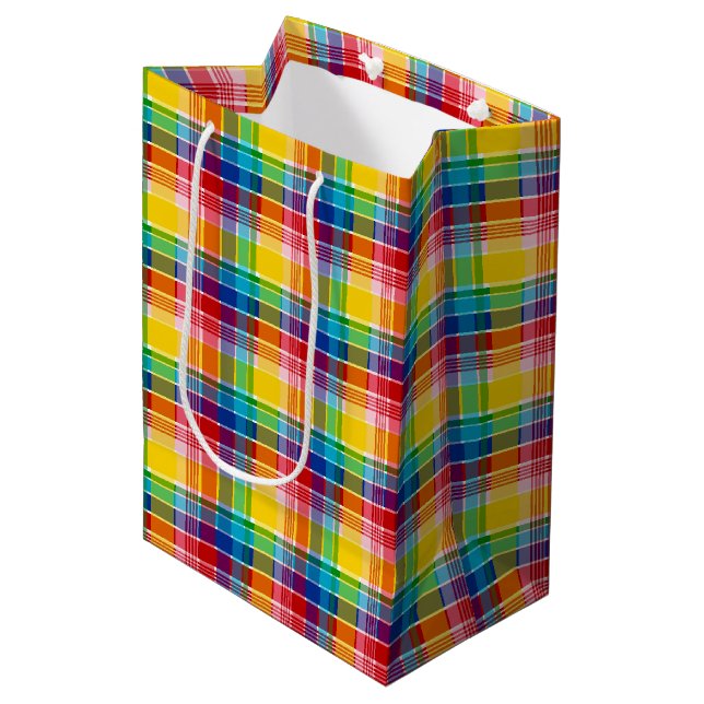 Sac Cadeau Moyen Îles Vierges américaines Madras (Devant Angle)