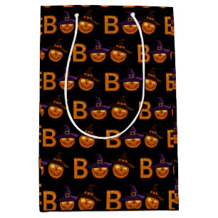Sac Cadeau Moyen Illustration du Citrouille de Boo Halloween  