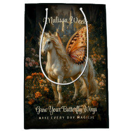 Sac Cadeau Moyen Imaginaire Fairy Horse Orange Papillon ailes