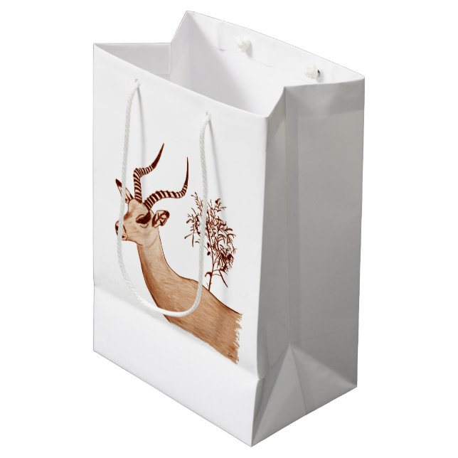 Sac Cadeau Moyen Impala Antelope Dessin animalier Sketch (Devant Angle)