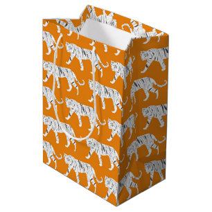 Sac Cadeau Moyen Impression de tigre orange