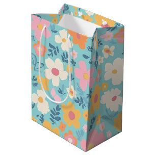 Sac Cadeau Moyen Impression florale d'été