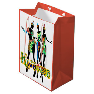 Sac Cadeau Moyen Impression Kwanzaa Afrocentrique