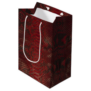 Sac Cadeau Moyen Impression Python rouge et noir