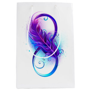Sac Cadeau Moyen Infinity with purple feather