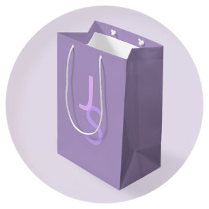 Sac Cadeau Moyen Initiales chevauchantes modernes monogrammées Vi