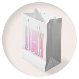 Sac Cadeau Moyen Initiales de couple Gradation rose subtile