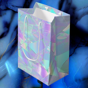 Sac Cadeau Moyen Iridescente Design pour Anniversaire Mariage Anniv