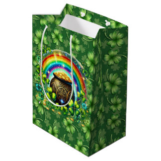 Sac Cadeau Moyen Irish Green Four Leaf Clover