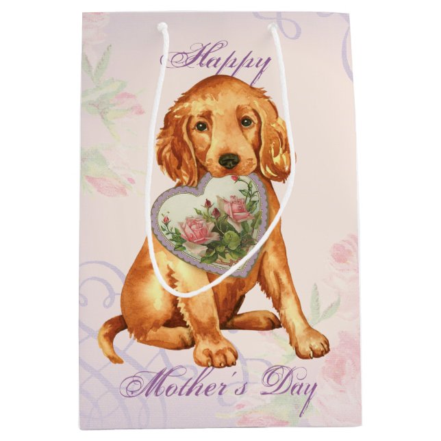 Sac Cadeau Moyen Irish Setter Heart Maman (Devant)