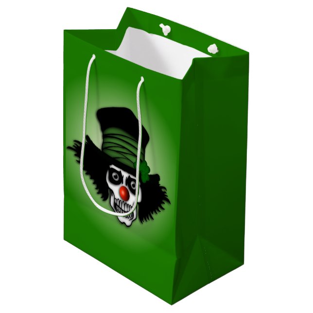 Sac Cadeau Moyen Irish Skeleton Clown Green (Devant Angle)