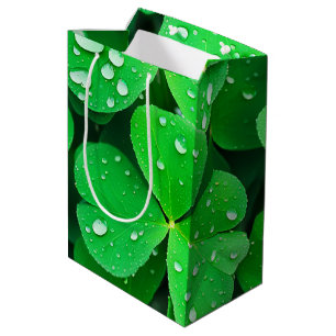 Sac Cadeau Moyen Irlandais Bonne chance Four Leaf Clovers